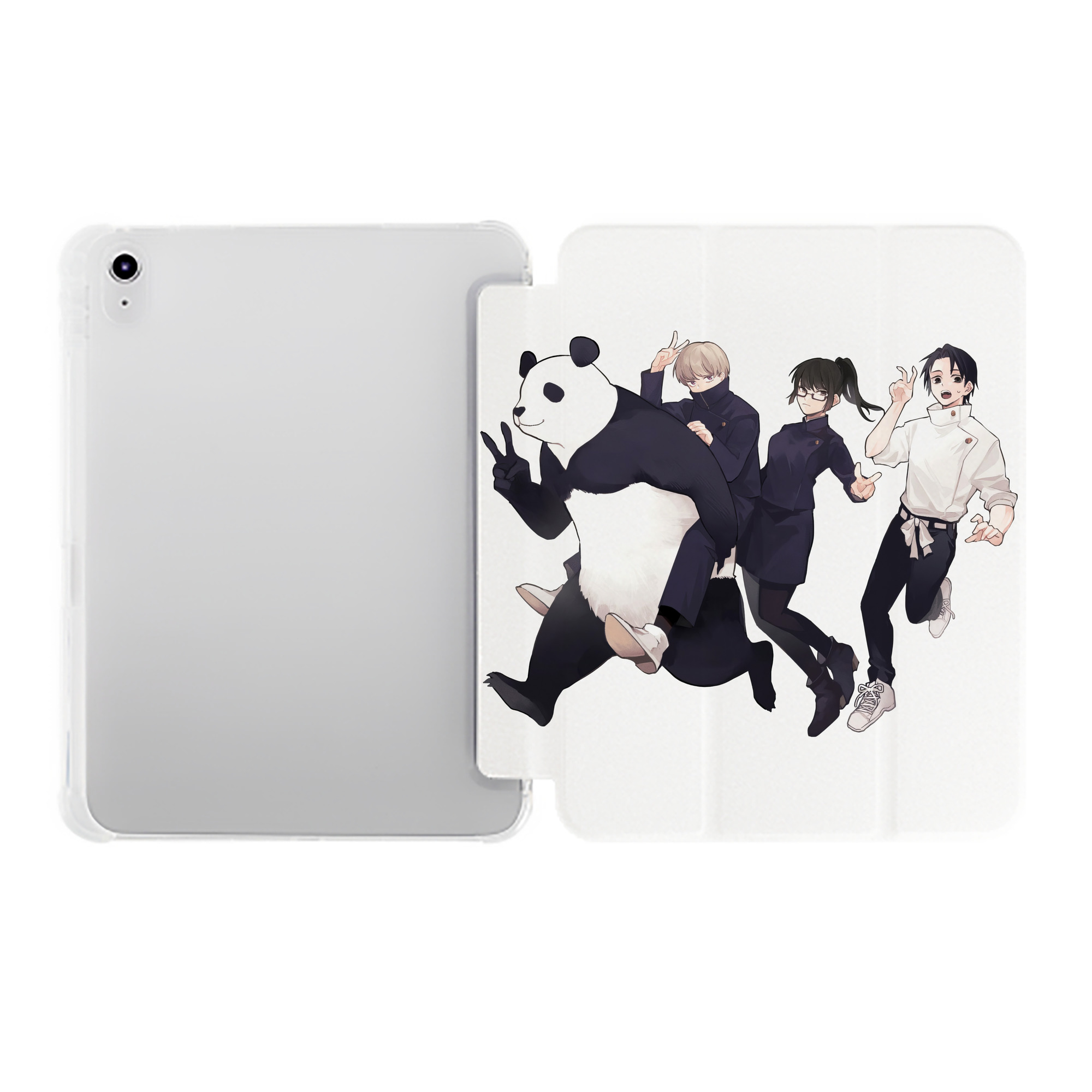 （画像用） 呪術廻戦 Jujutsu Kaisen IPad ケース ペン収納付き 三つ折りスタンド PUレザー×シリコン 対応機種9.5/10.5/10.9インチ